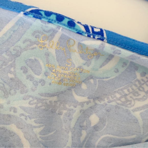 Lilly Pulitzer Top Tristan Coastal Blue Legga Sea - Picture 7 of 10